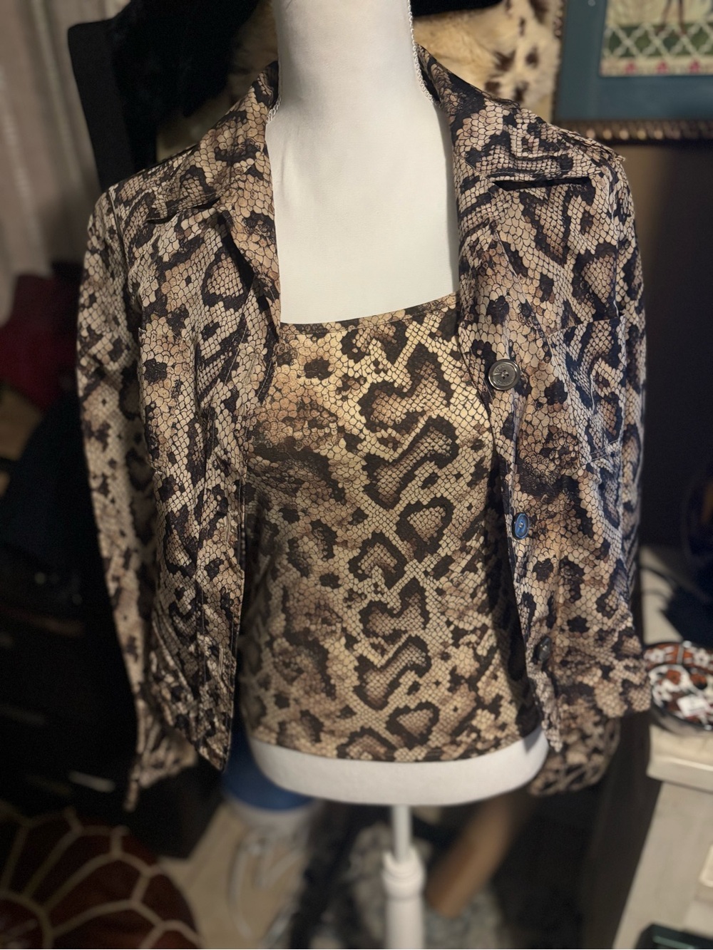Vtg Dolce & Gabbana Snakeskin
Windbreaker And Tank Top Set